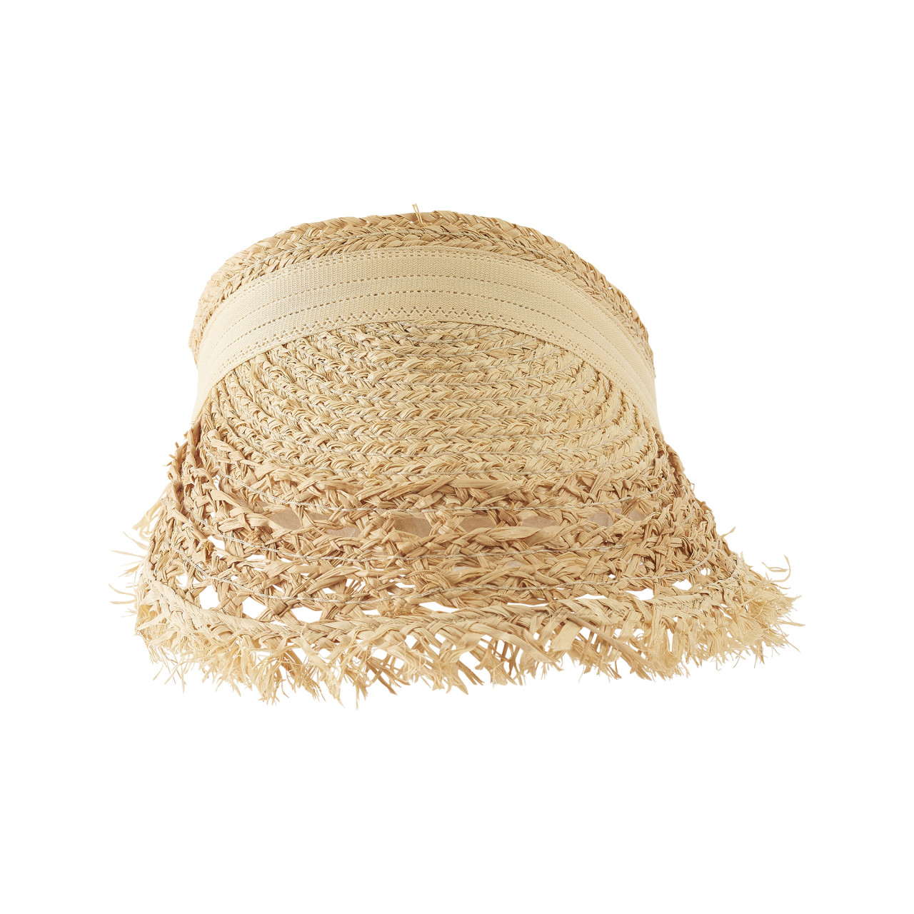 Nitzsche Accessoires Sommerlicher Visor mit Fransen aus Stroh Weihnachtsangebot