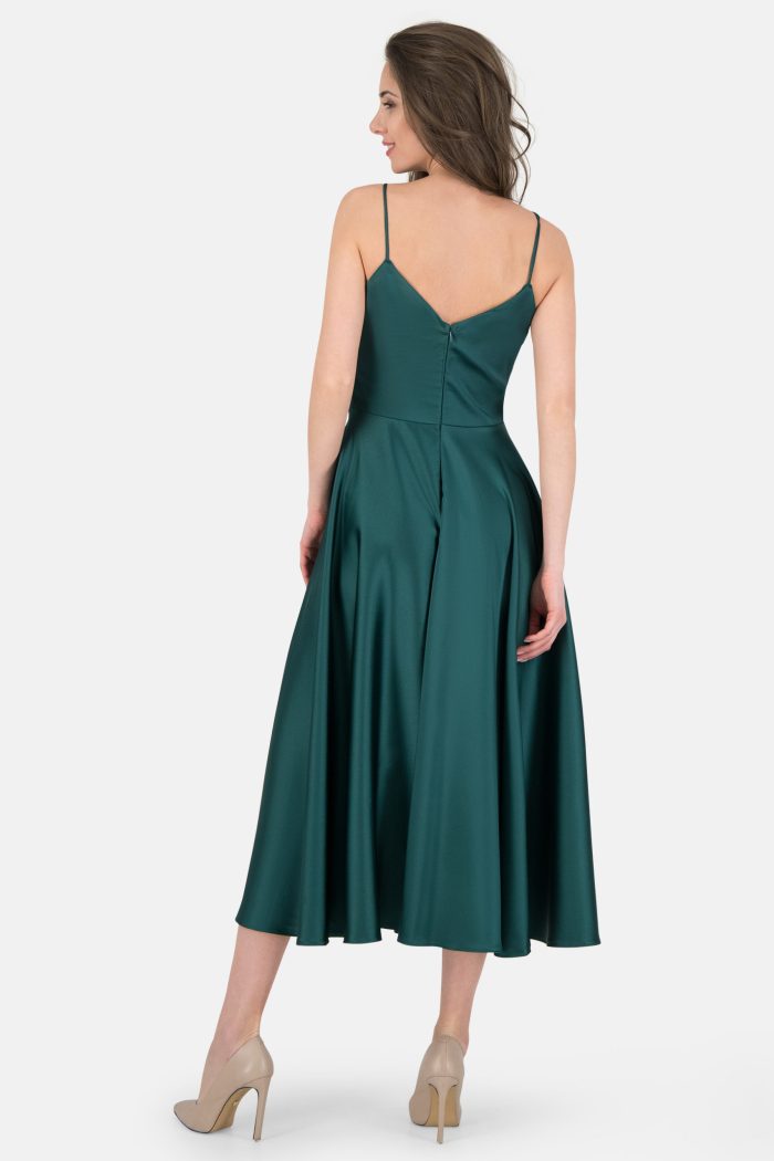 Prestije Spaghetti Kleid drapiert mit Beinschlitz Fabrikladen