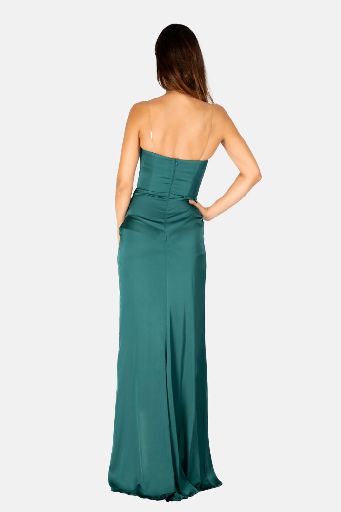 Prestije Maxikleid Satin mit Beinschlitz Begrenzt auf 3 Tage