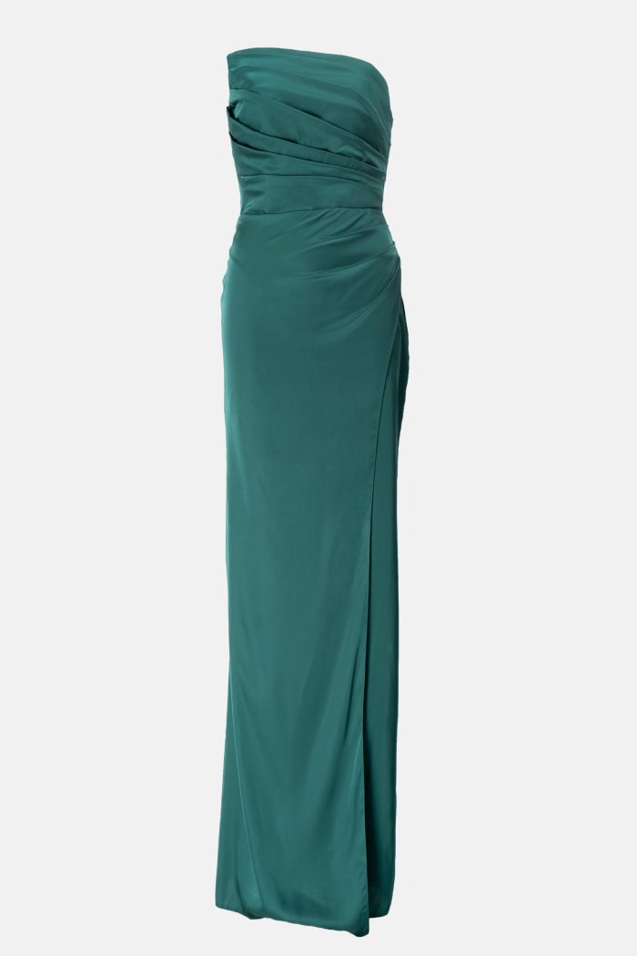 Prestije Maxikleid Satin mit Beinschlitz Begrenzt auf 3 Tage
