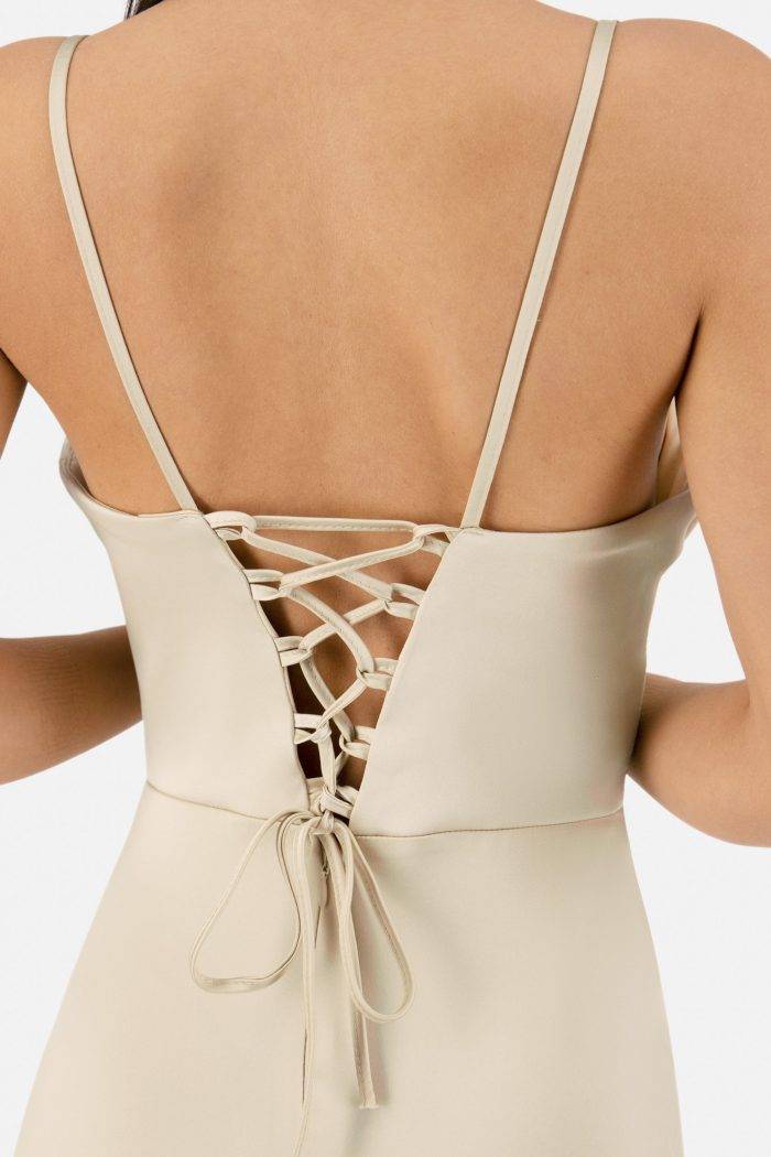 Prestije Satin Maxikleid drapiert zollfrei