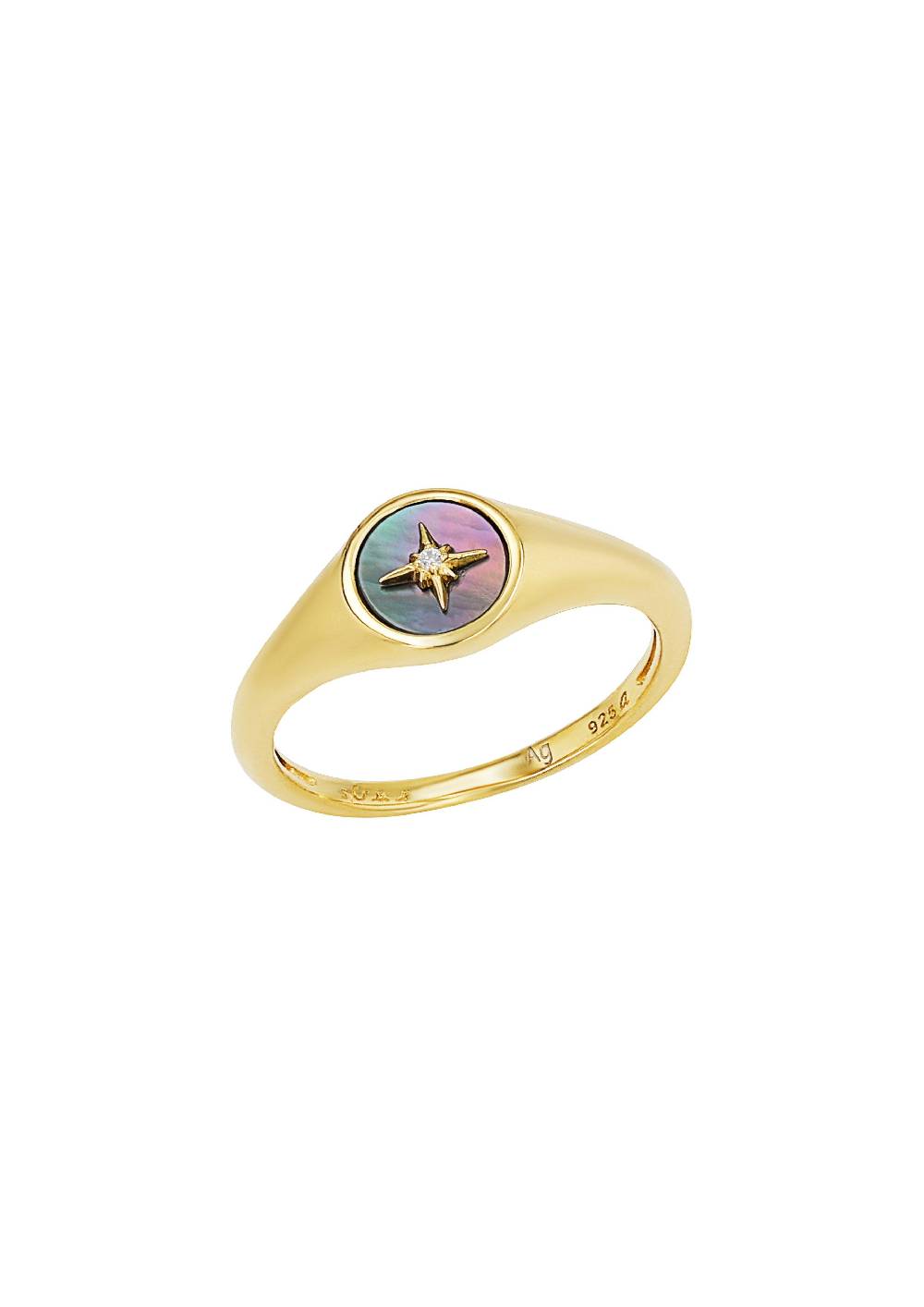 s.Oliver gelbvergoldeter Silber-Ring mit Stern-Motiv Zeitbegrenzte Promotion