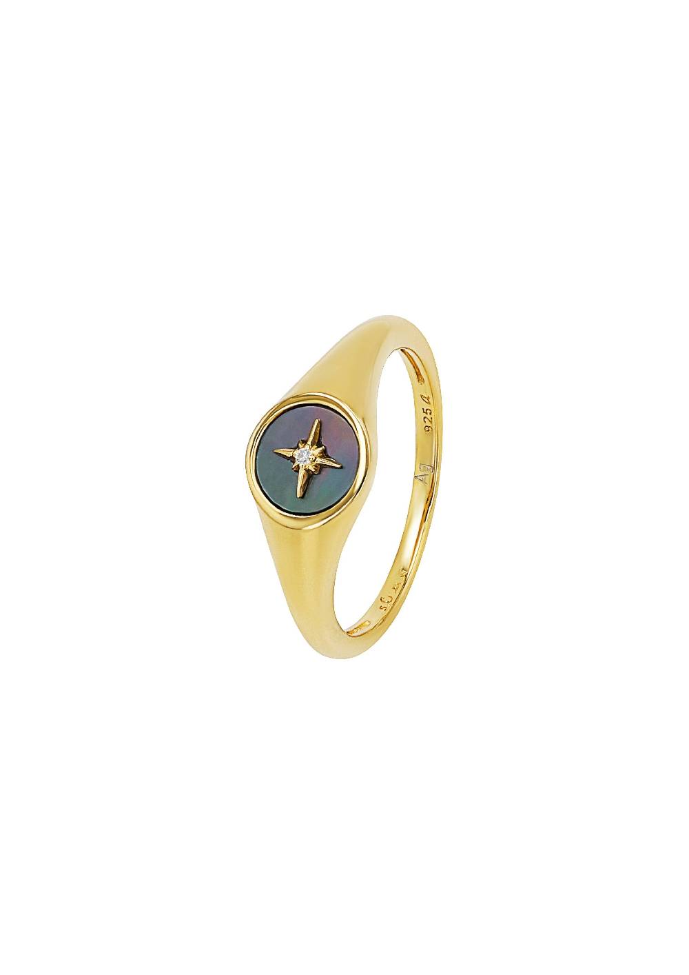 s.Oliver gelbvergoldeter Silber-Ring mit Stern-Motiv Zeitbegrenzte Promotion