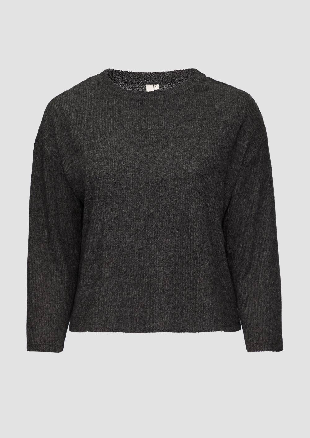 s.Oliver Flauschiges Rippshirt in melierter Optik Black Friday Preise