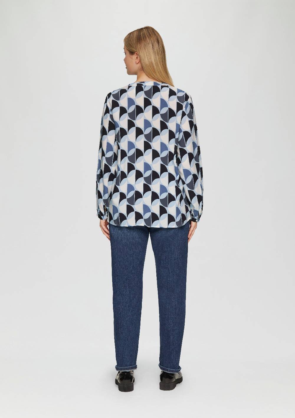 s.Oliver Viskose-Bluse mit Raffdetails und All-over-Print 50% Rabatt für begrenzte Zeit