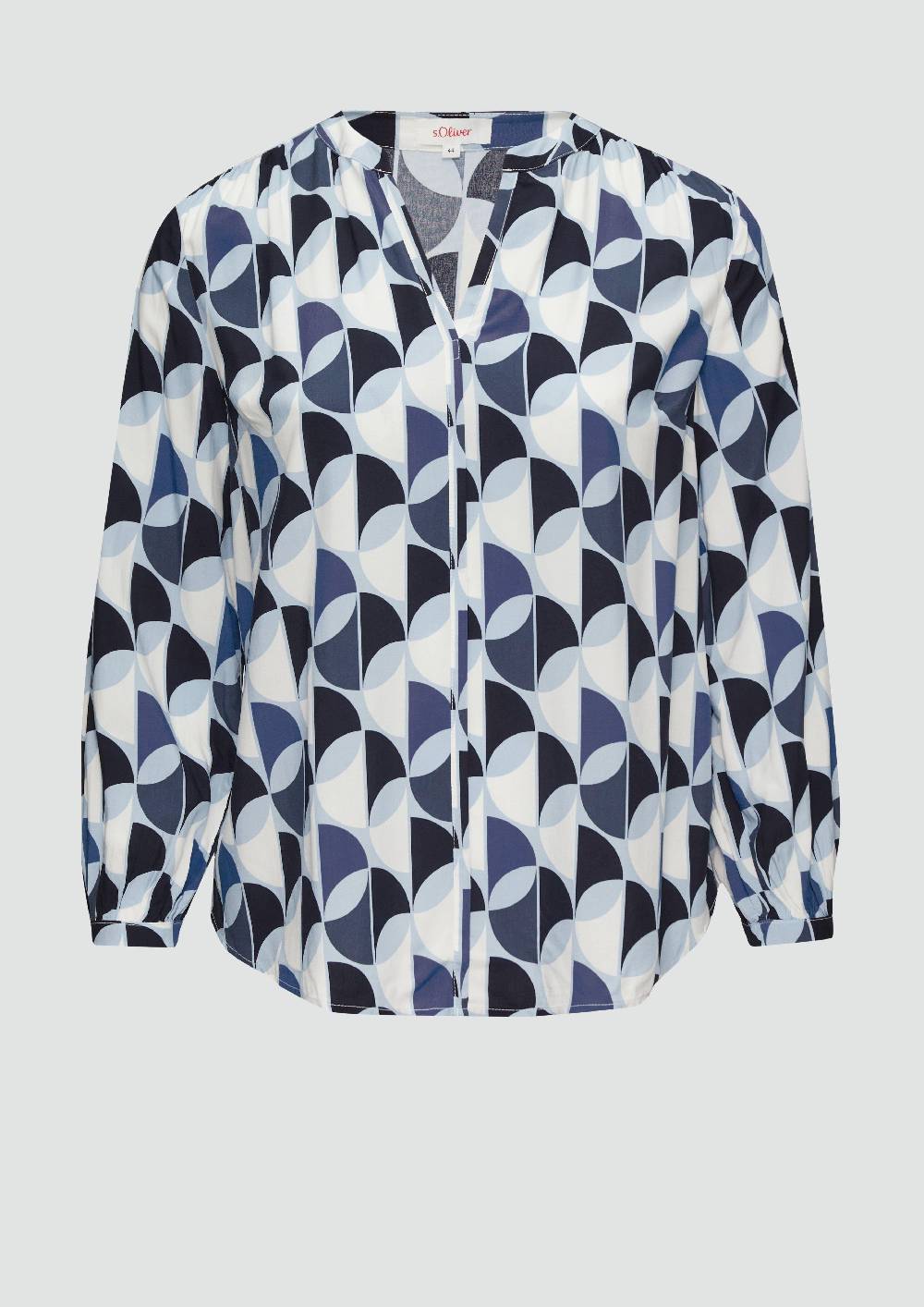 s.Oliver Viskose-Bluse mit Raffdetails und All-over-Print 50% Rabatt für begrenzte Zeit