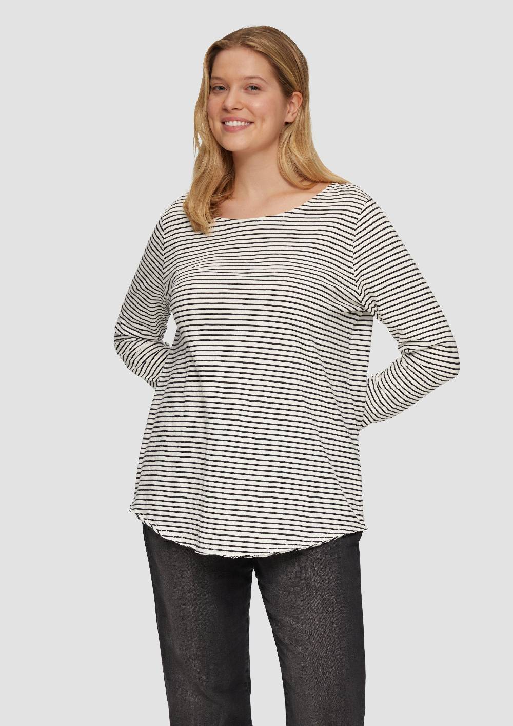s.Oliver Longsleeve mit Flammgarnstruktur und Rundhalsausschnitt Rabatte dieses Monats