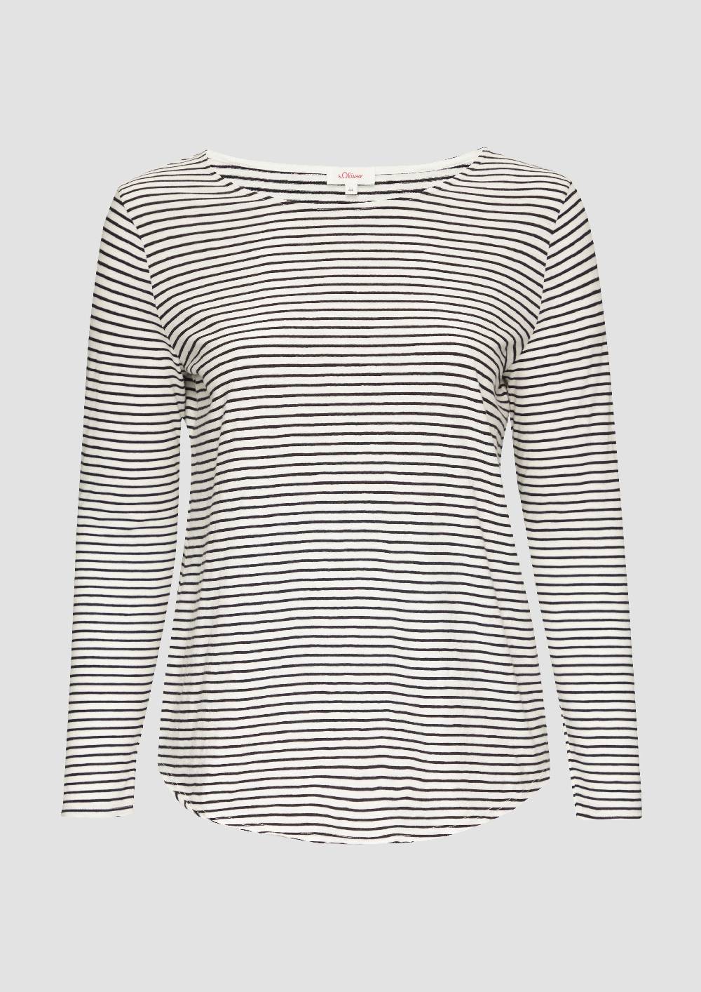 s.Oliver Longsleeve mit Flammgarnstruktur und Rundhalsausschnitt Rabatte dieses Monats