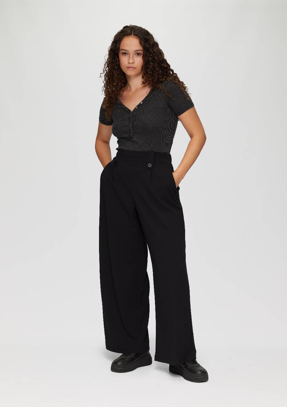 s.Oliver Crêpe-Hose im Relaxed Fit mit Wide Leg Online