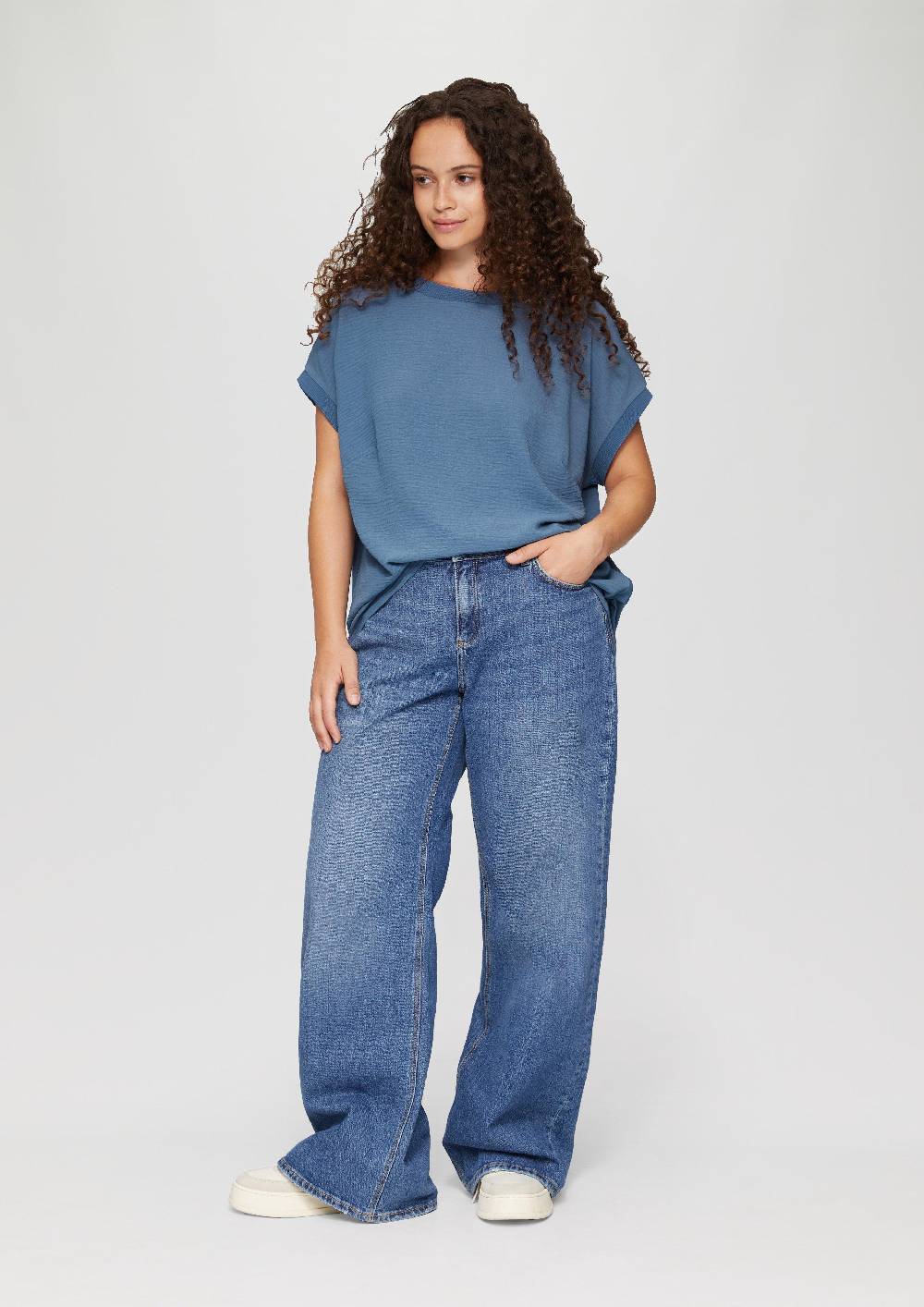 s.Oliver Materialmix-T-Shirt im Loose Fit Schlussverkauf