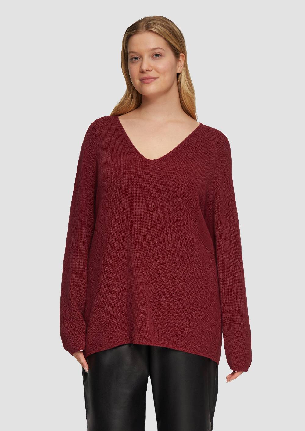 s.Oliver Strickpullover mit V-Ausschnitt im Loose Fit Blitzverkäufe