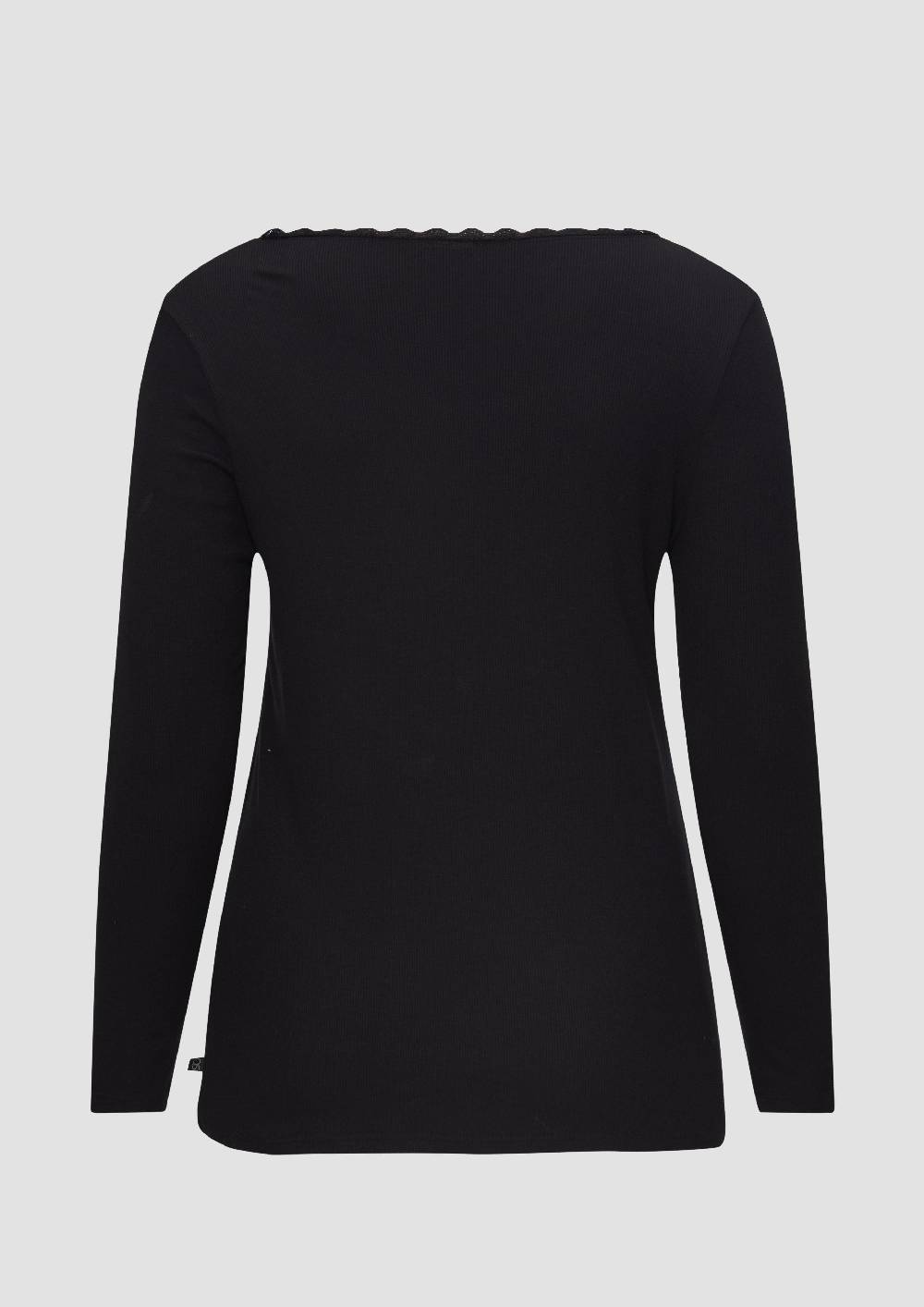 s.Oliver Rippshirt aus Viskosemix mit Spitzendetail Kostenloser Versand