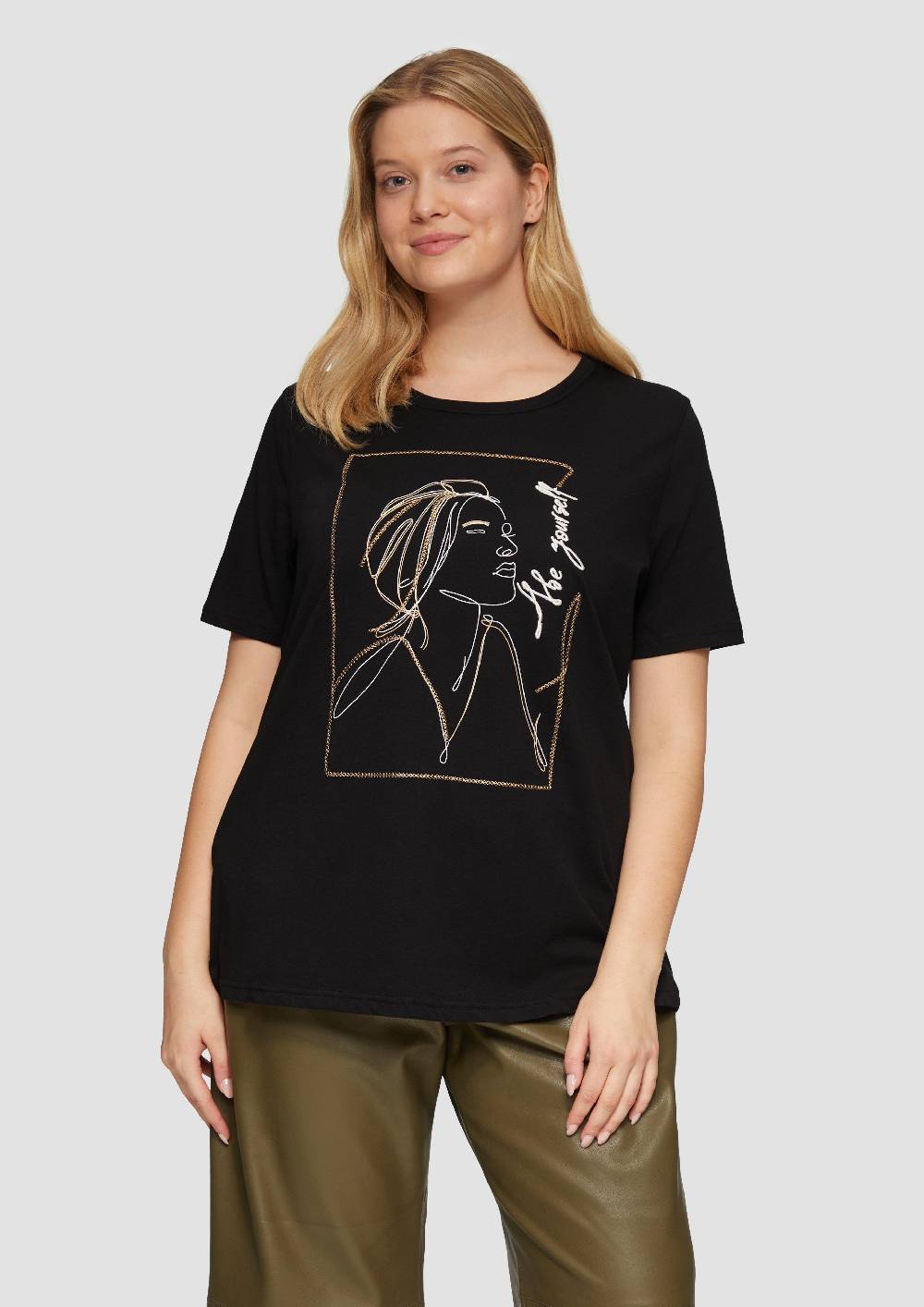 s.Oliver T-Shirt mit Stickerei-Artwork Großer Ausverkauf