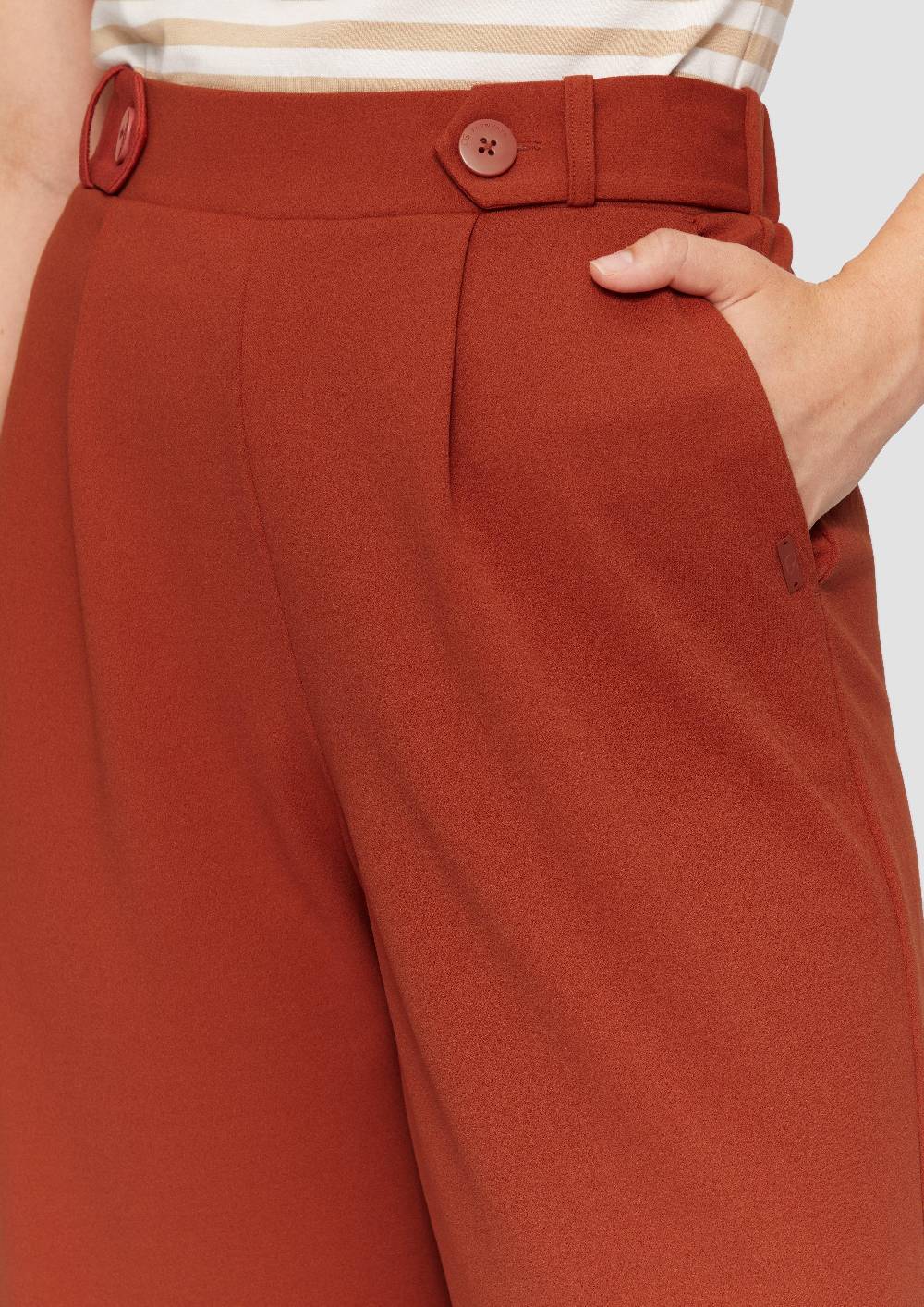 s.Oliver Elastische Wide-Leg-Hose aus Crêpe Flash Sale