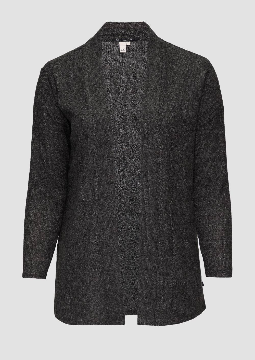 s.Oliver Gerippter Long-Cardigan in melierter Optik Weihnachtsangebot