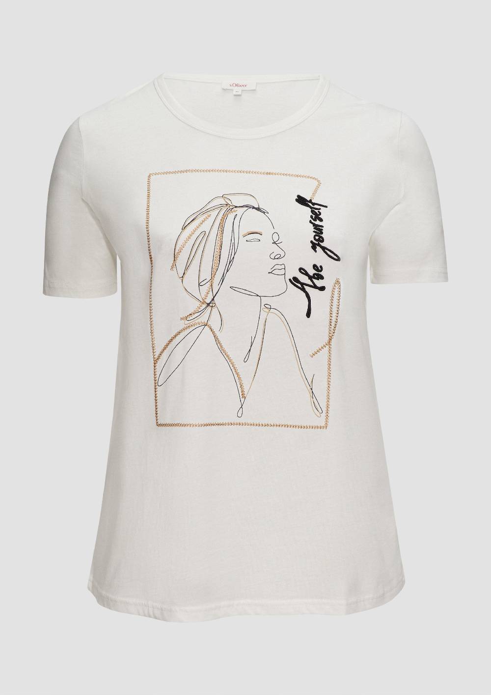 s.Oliver T-Shirt mit Stickerei-Artwork Valentinstagsangebot