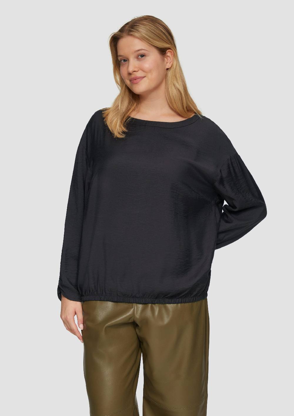s.Oliver Viskose-Bluse mit elastischem Saum Jubiläumsangebot