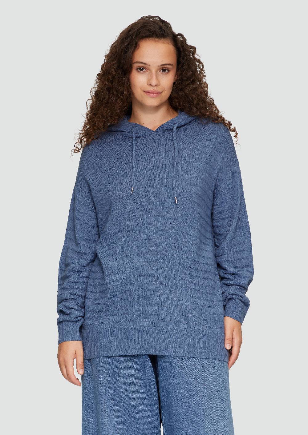 s.Oliver Strukturierter Strickpullover mit Kapuze Kostenlose Rückgabe
