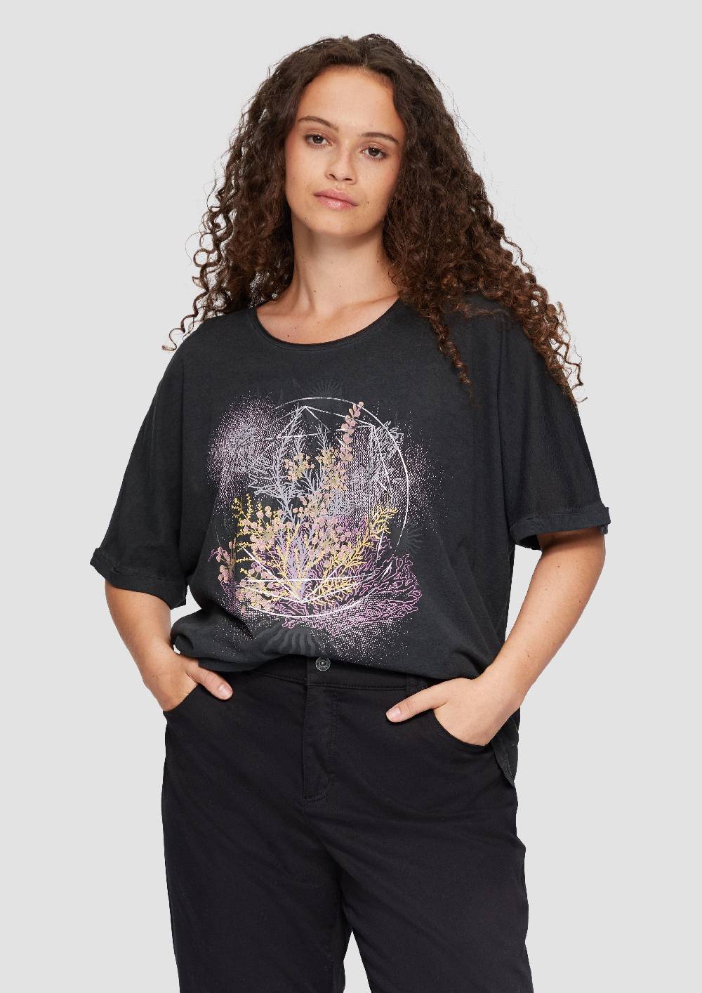 s.Oliver Oversize-Shirt mit Rundhalsausschnitt und Frontprint Letzte 3 Tage
