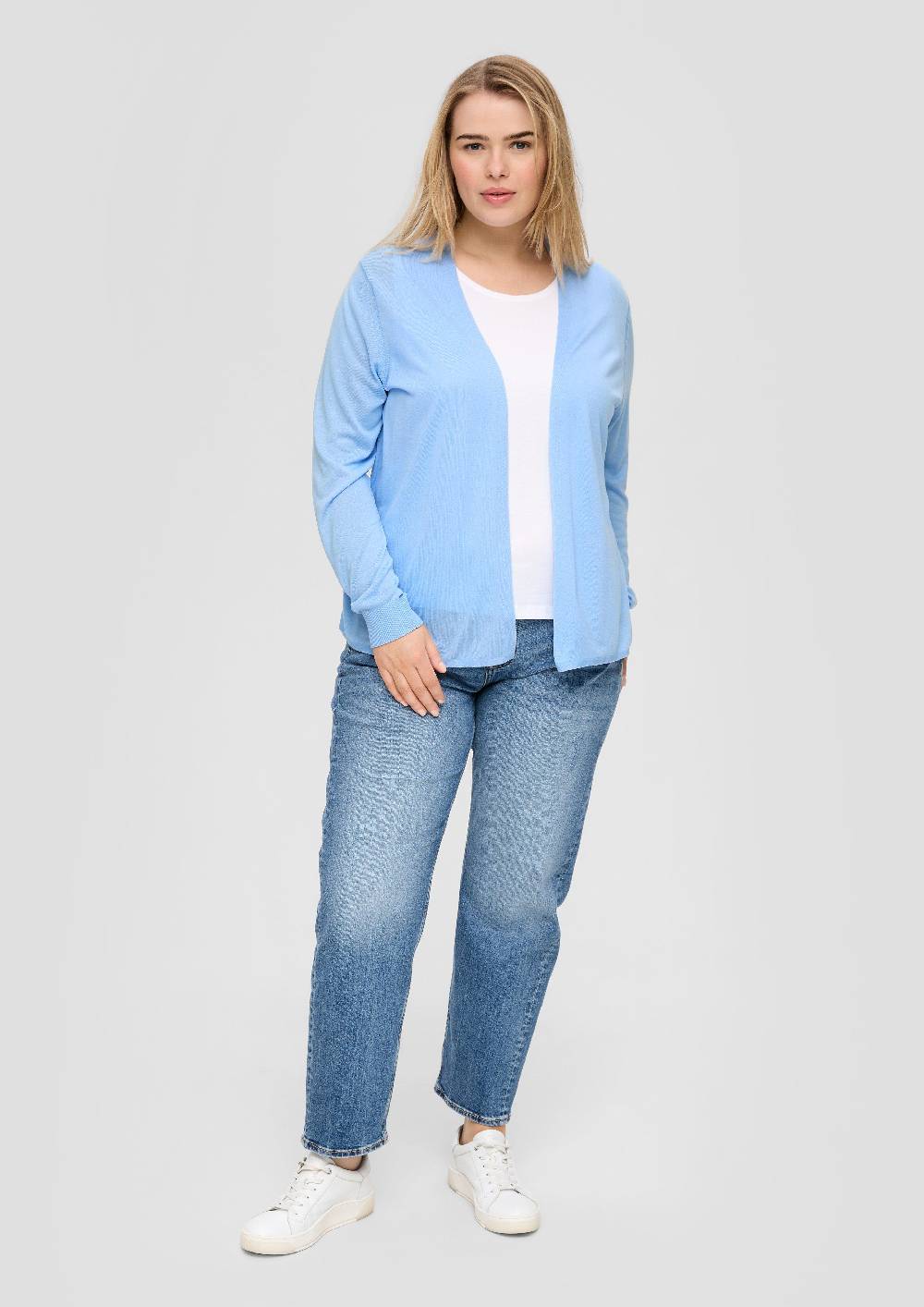 s.Oliver Strickjacke aus Viskose-Stretch mit Rippbündchen 2025