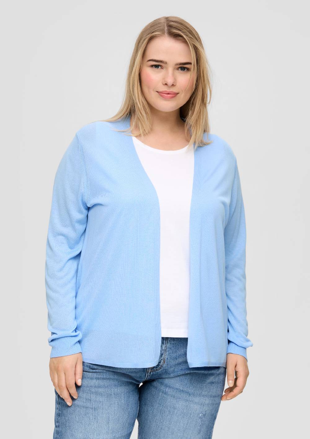 s.Oliver Strickjacke aus Viskose-Stretch mit Rippbündchen 2025