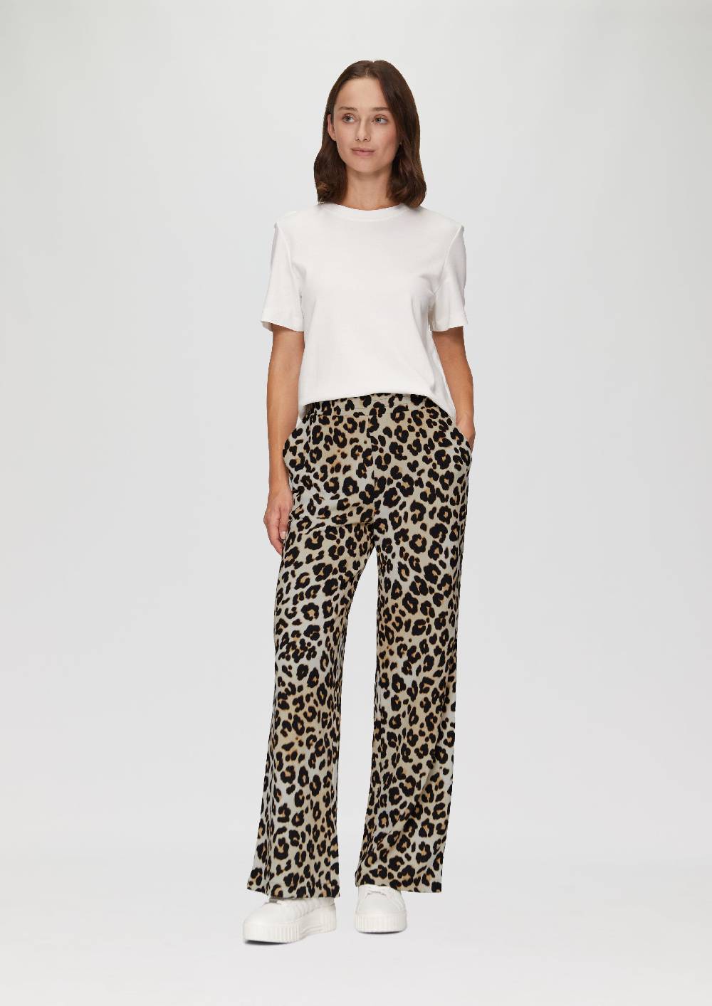 s.Oliver Hose mit Wide Leg aus strukturiertem Jersey Günstiger Verkauf