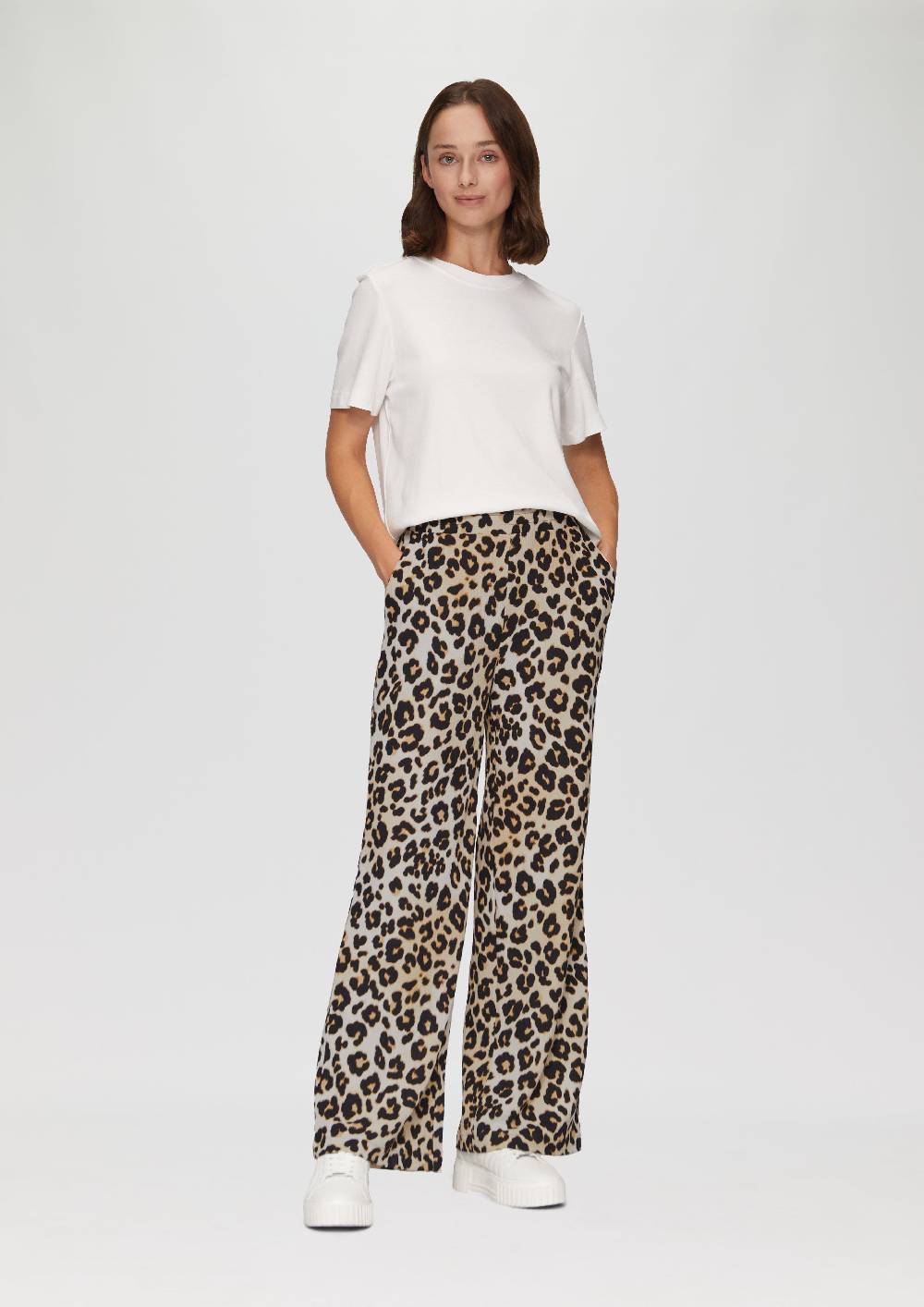 s.Oliver Hose mit Wide Leg aus strukturiertem Jersey Günstiger Verkauf
