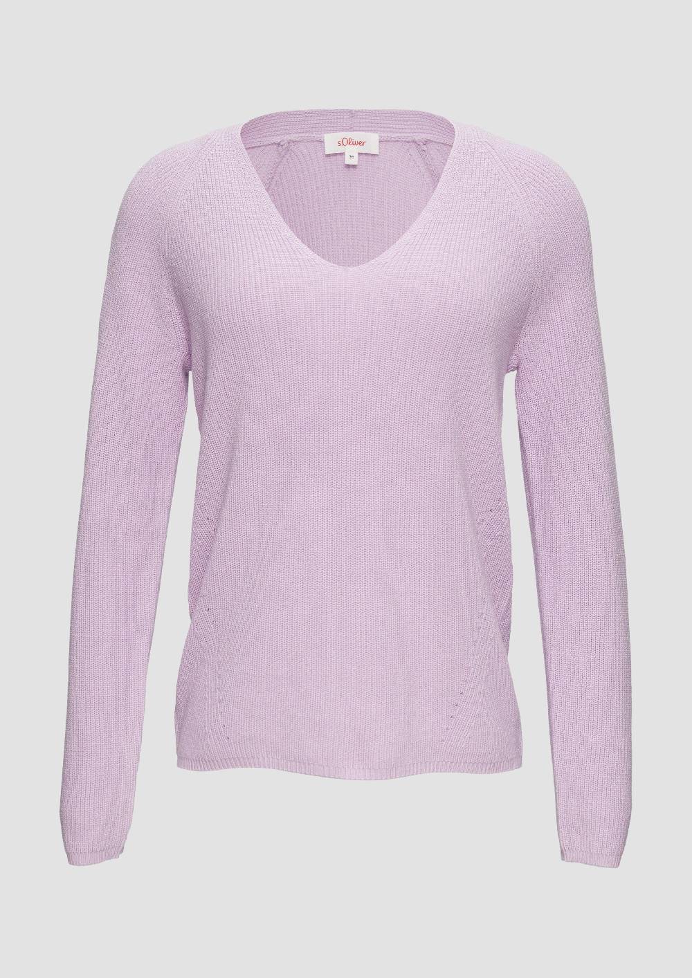 s.Oliver Strickpullover mit V-Ausschnitt und Raglan-Ärmeln Fabrikverkauf