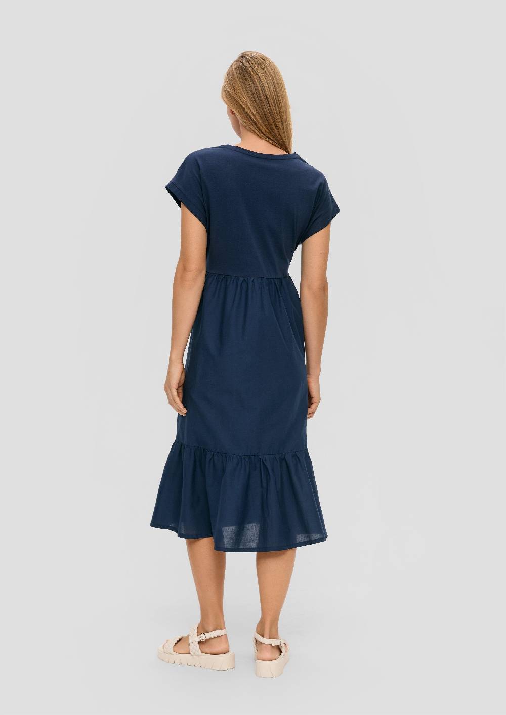 s.Oliver Luftiges Baumwollkleid im Fabricmix und Relaxed Fit Fabrik Onlineshop