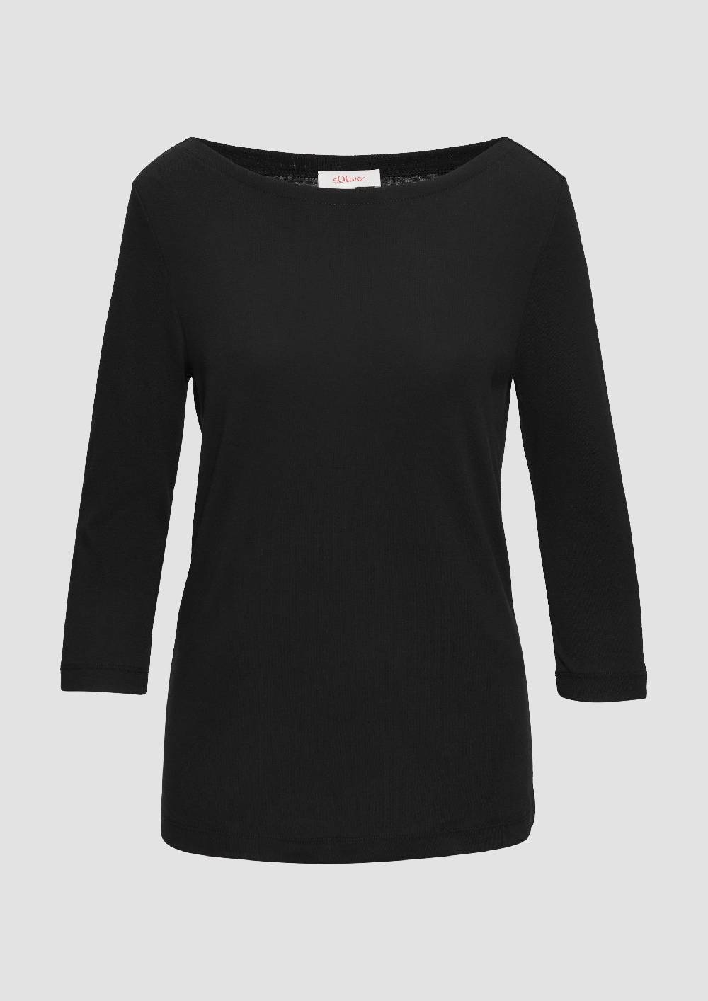 s.Oliver T-Shirt mit 3/4-Arm und U-Boot Ausschnitt Versandkostenfrei