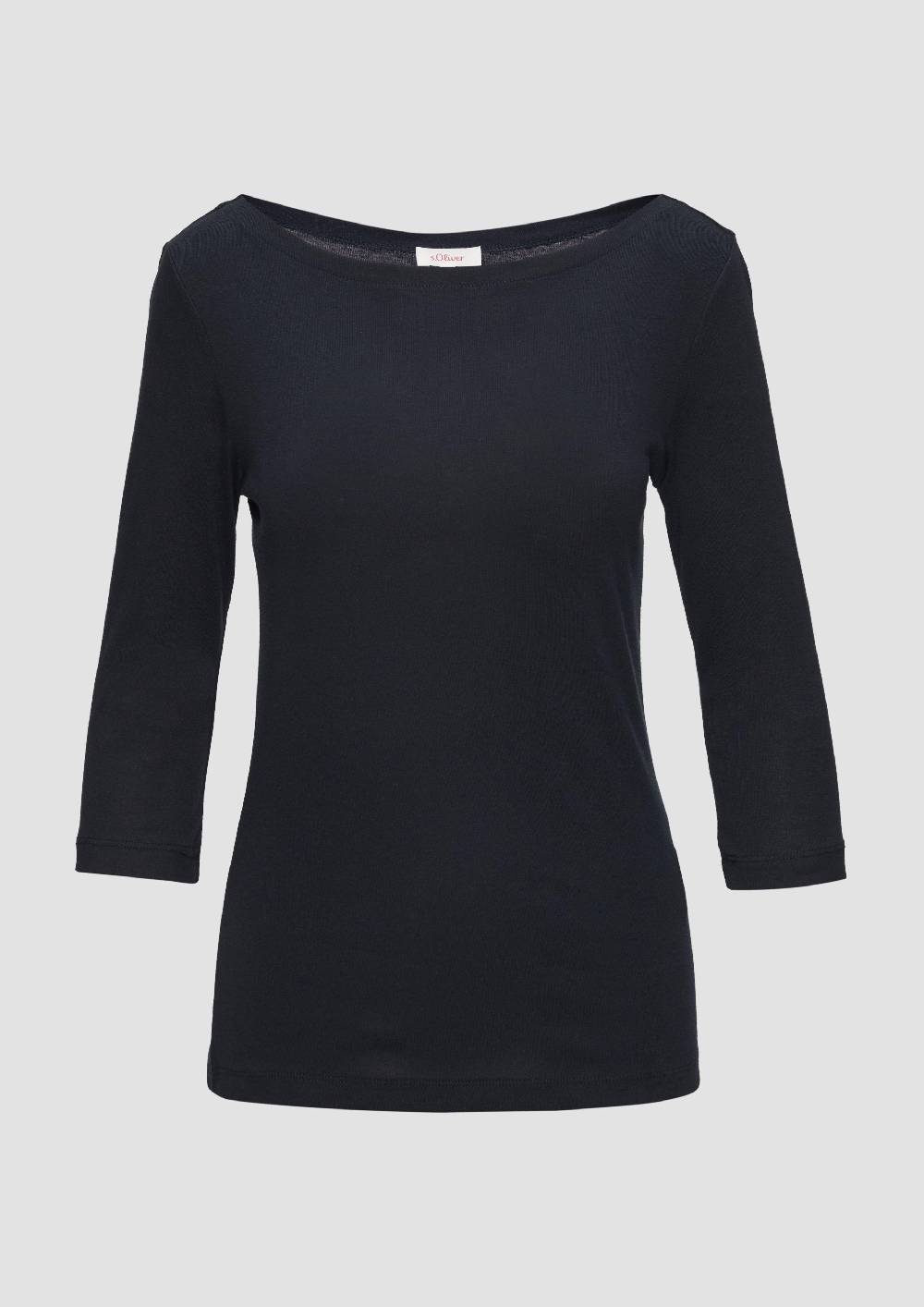 s.Oliver T-Shirt mit 3/4-Arm und U-Boot Ausschnitt Großer Ausverkauf