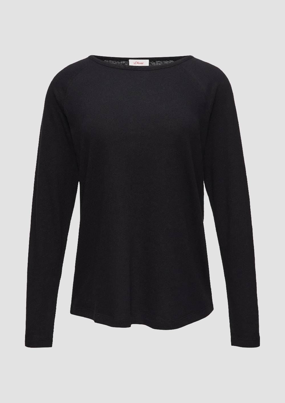 s.Oliver Langarmshirt mit Flammgarnstruktur und Raglanärmeln Begrenztes Angebot
