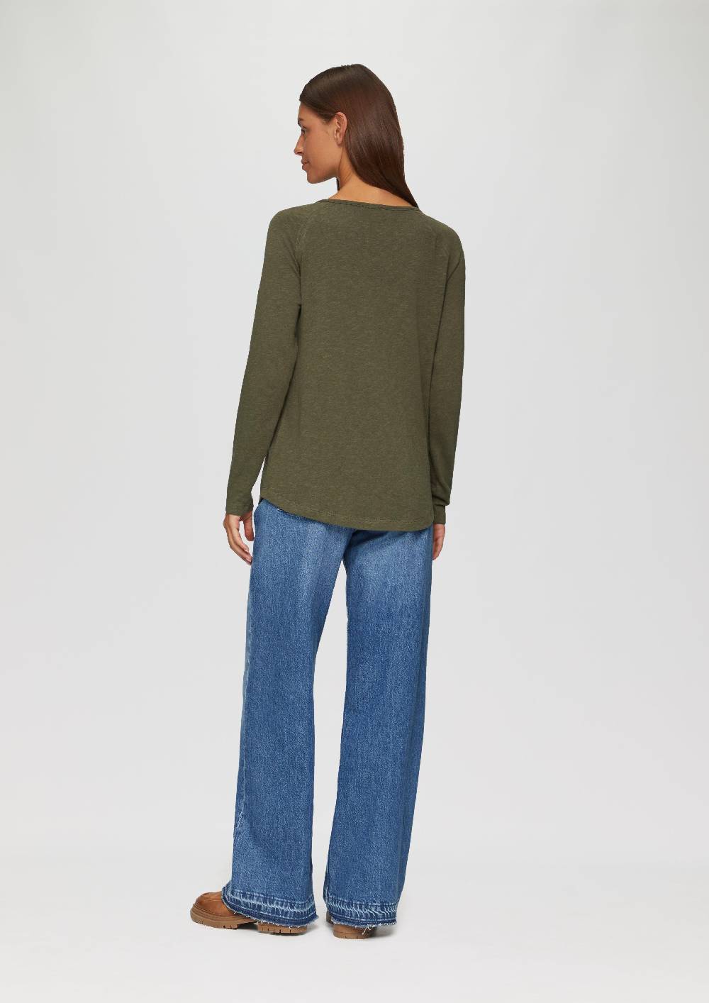 s.Oliver Langarmshirt mit Flammgarnstruktur und Raglanärmeln Online Shopping
