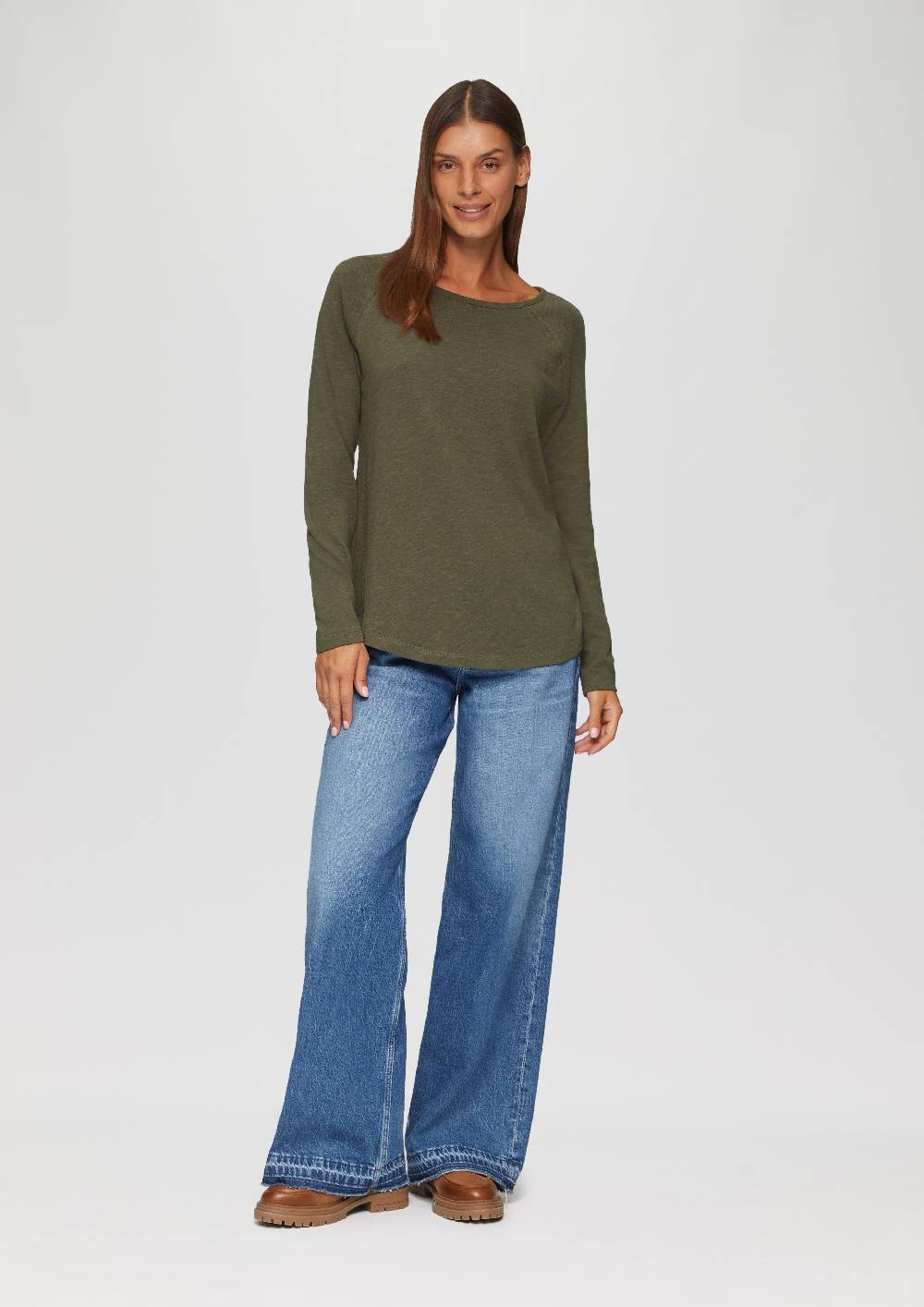 s.Oliver Langarmshirt mit Flammgarnstruktur und Raglanärmeln Online Shopping
