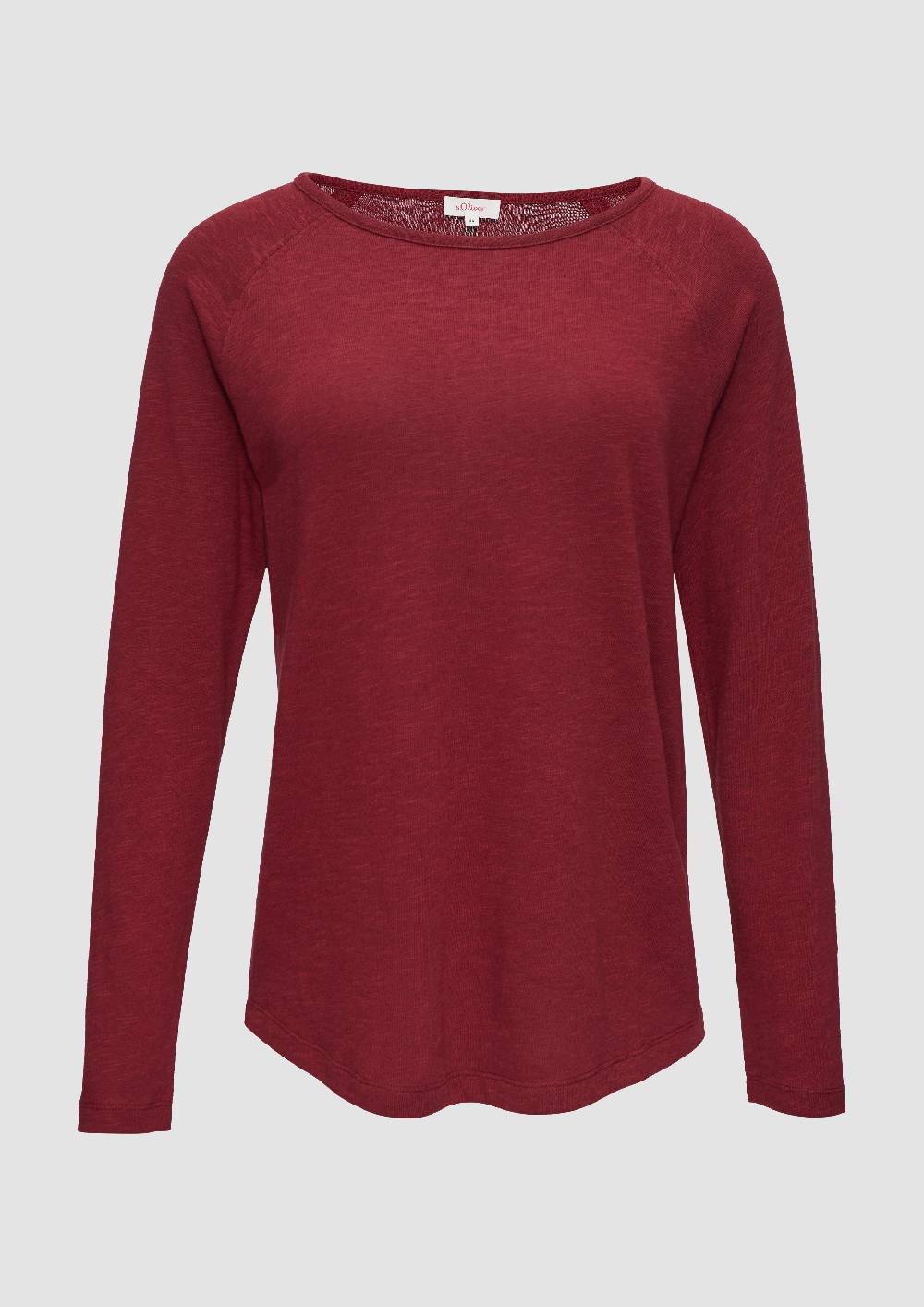 s.Oliver Langarmshirt mit Flammgarnstruktur und Raglanärmeln Exklusivangebot