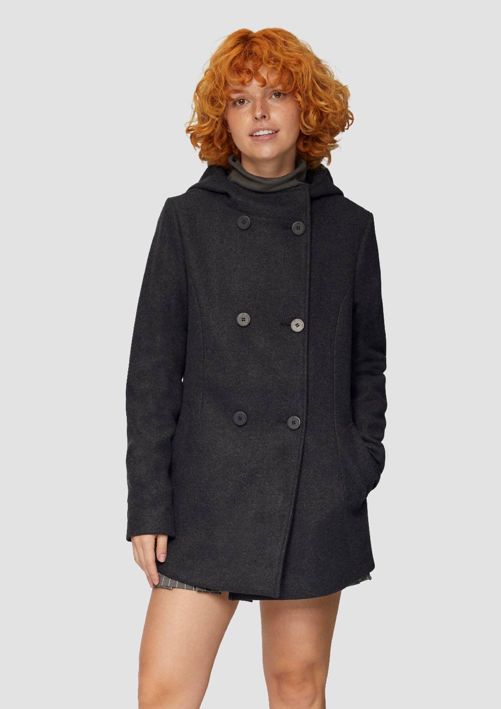 s.Oliver Jacke mit Kapuze in Wolloptik Große Rabatte