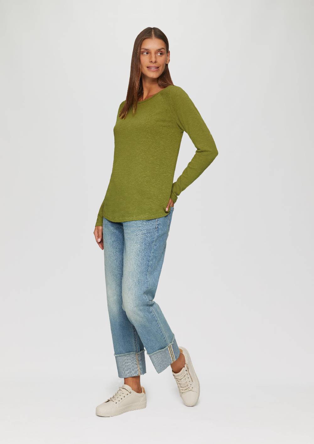 s.Oliver Langarmshirt mit Flammgarnstruktur und Raglanärmeln Bestseller
