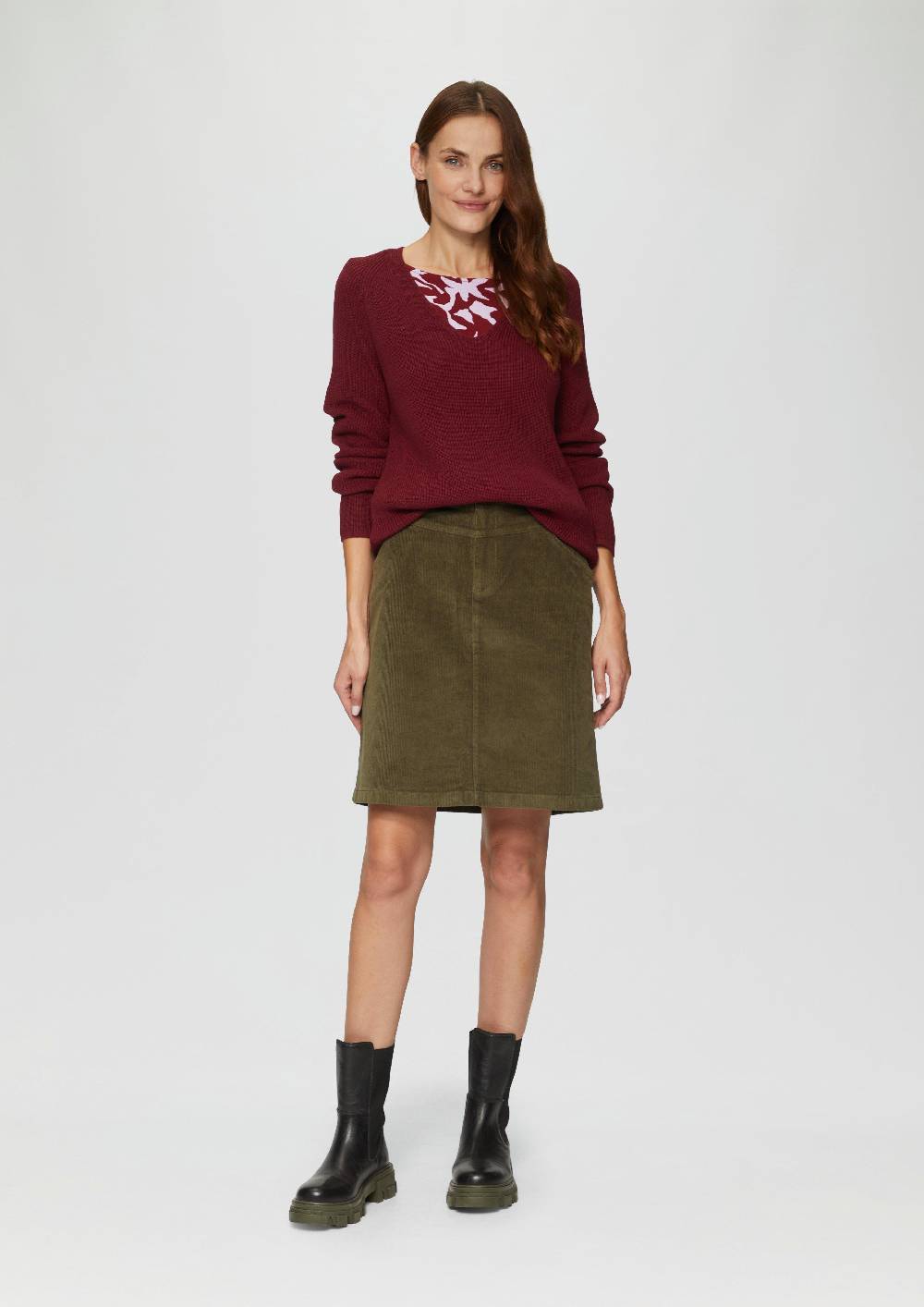 s.Oliver Strickpullover mit V-Ausschnitt aus Baumwollmix Räumungsverkauf