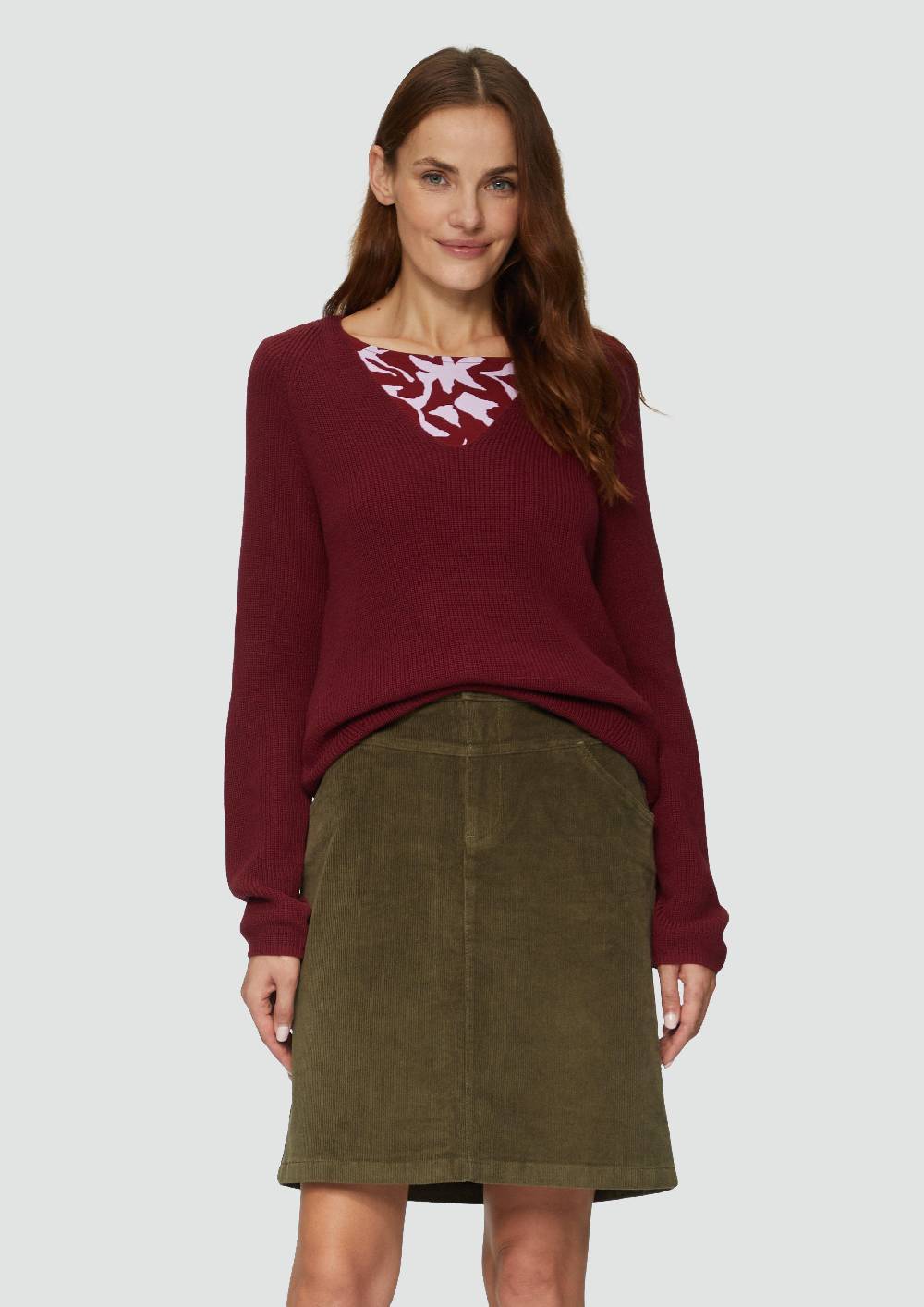 s.Oliver Strickpullover mit V-Ausschnitt aus Baumwollmix Räumungsverkauf