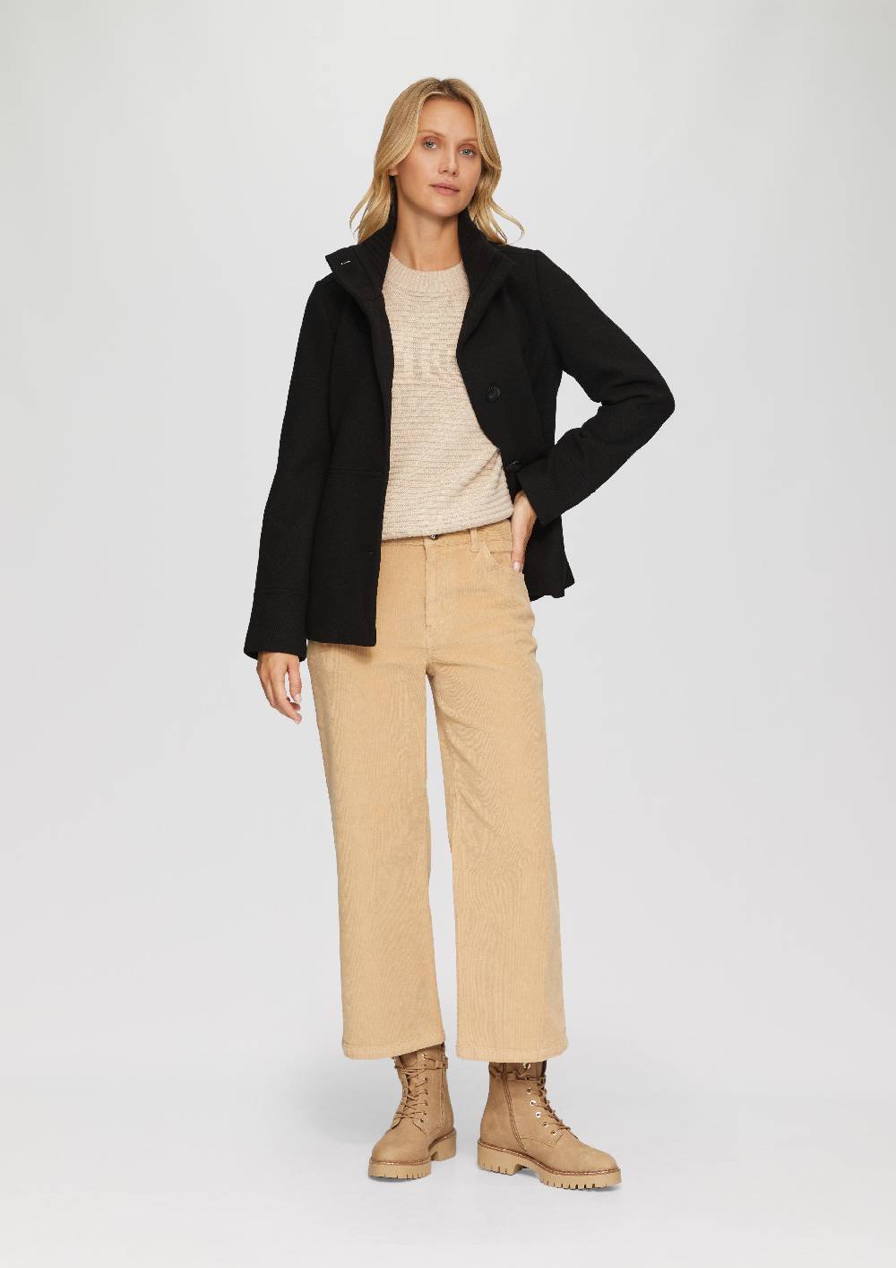 s.Oliver Twilljacke mit Strick-Stehkragen und Eingrifftaschen Riesige Ersparnisse