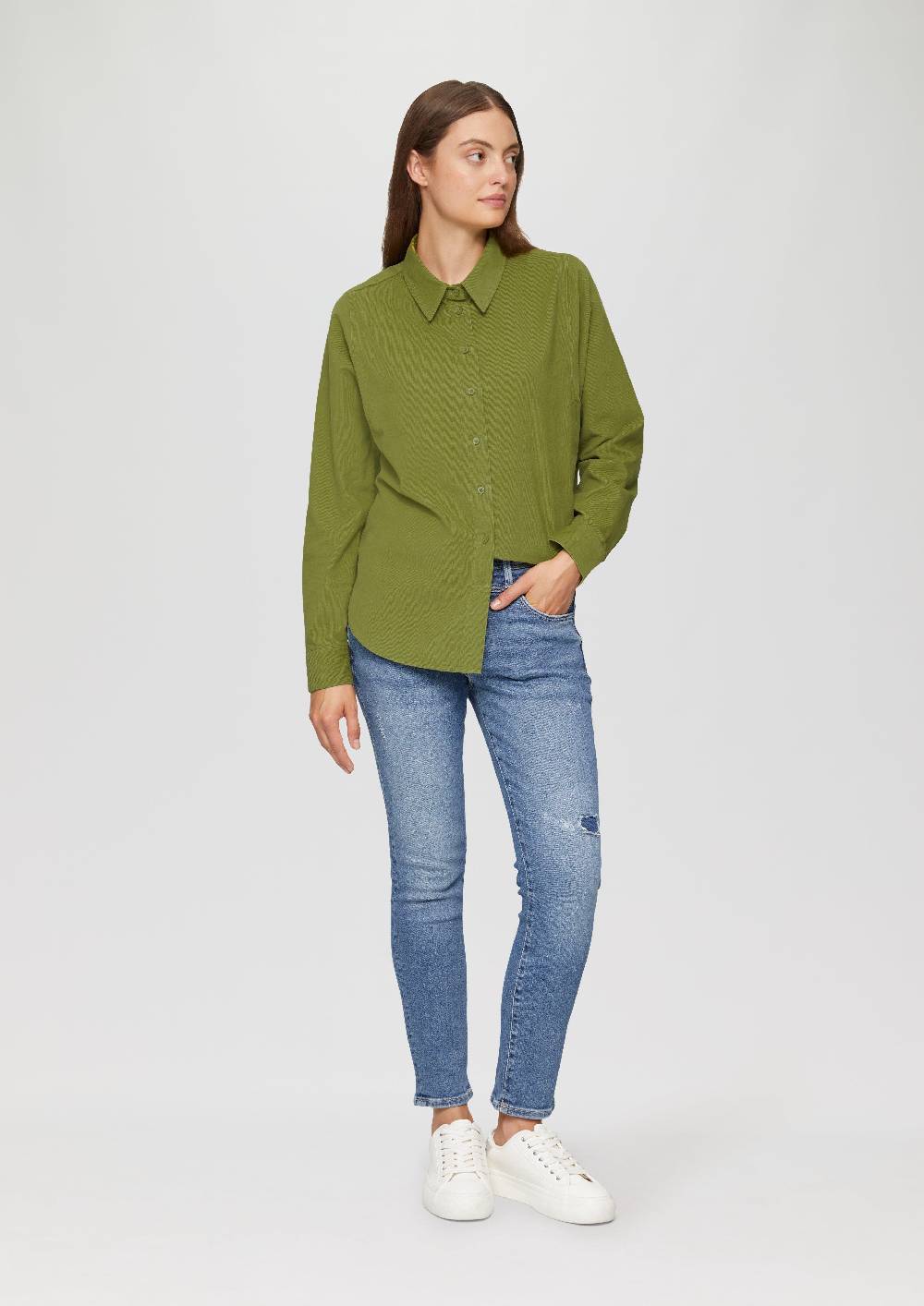 s.Oliver Cordbluse im Relaxed Fit mit Naht-Details VIP-Rabatte