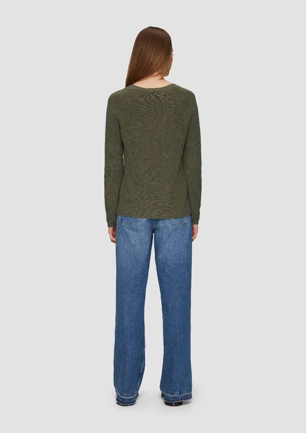 s.Oliver Strickpullover mit V-Ausschnitt und Raglan-Ärmeln Letzte 3 Tage