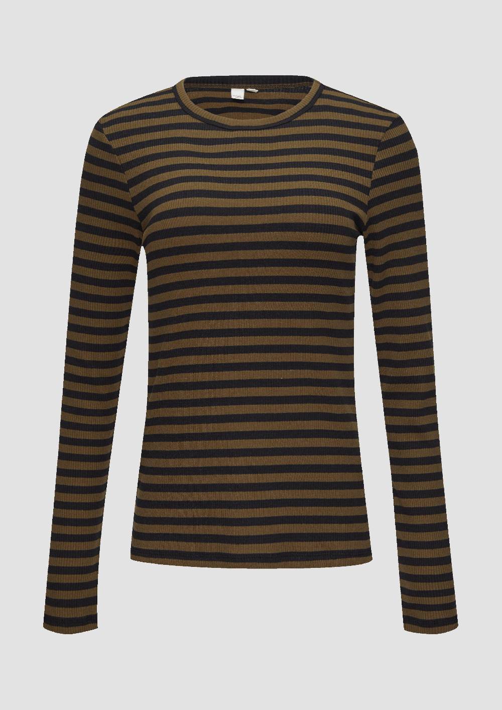s.Oliver Geripptes Longsleeve im Slim Fit Letzter Tag