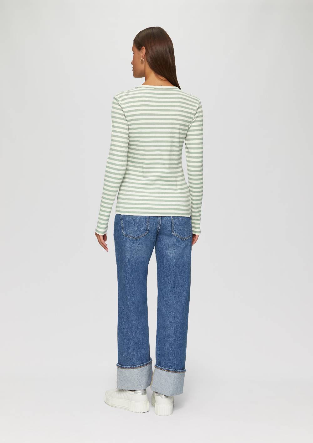 s.Oliver Geripptes Longsleeve im Slim Fit Zeitbegrenzte Promotion