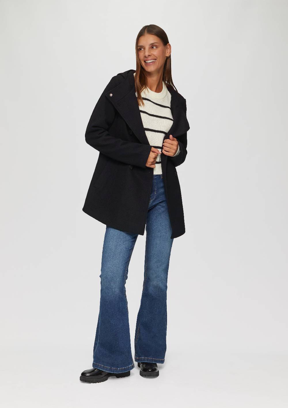 s.Oliver Jacke mit Kapuze in Wolloptik Bis zu 60% Rabatt