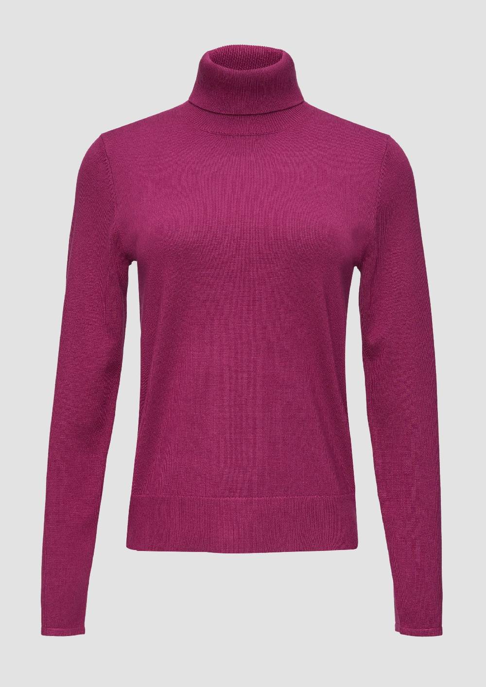 s.Oliver Feiner Rollkragenpullover aus Viskosemix Super Rabatt
