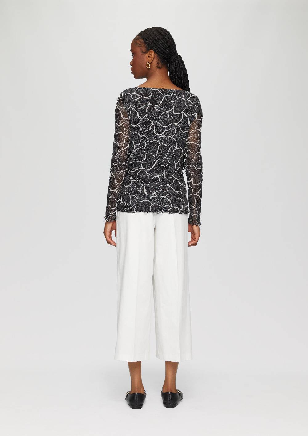 s.Oliver Mesh-Shirt mit U-Boot-Ausschnitt 50% Rabatt mit kostenlosem Versand