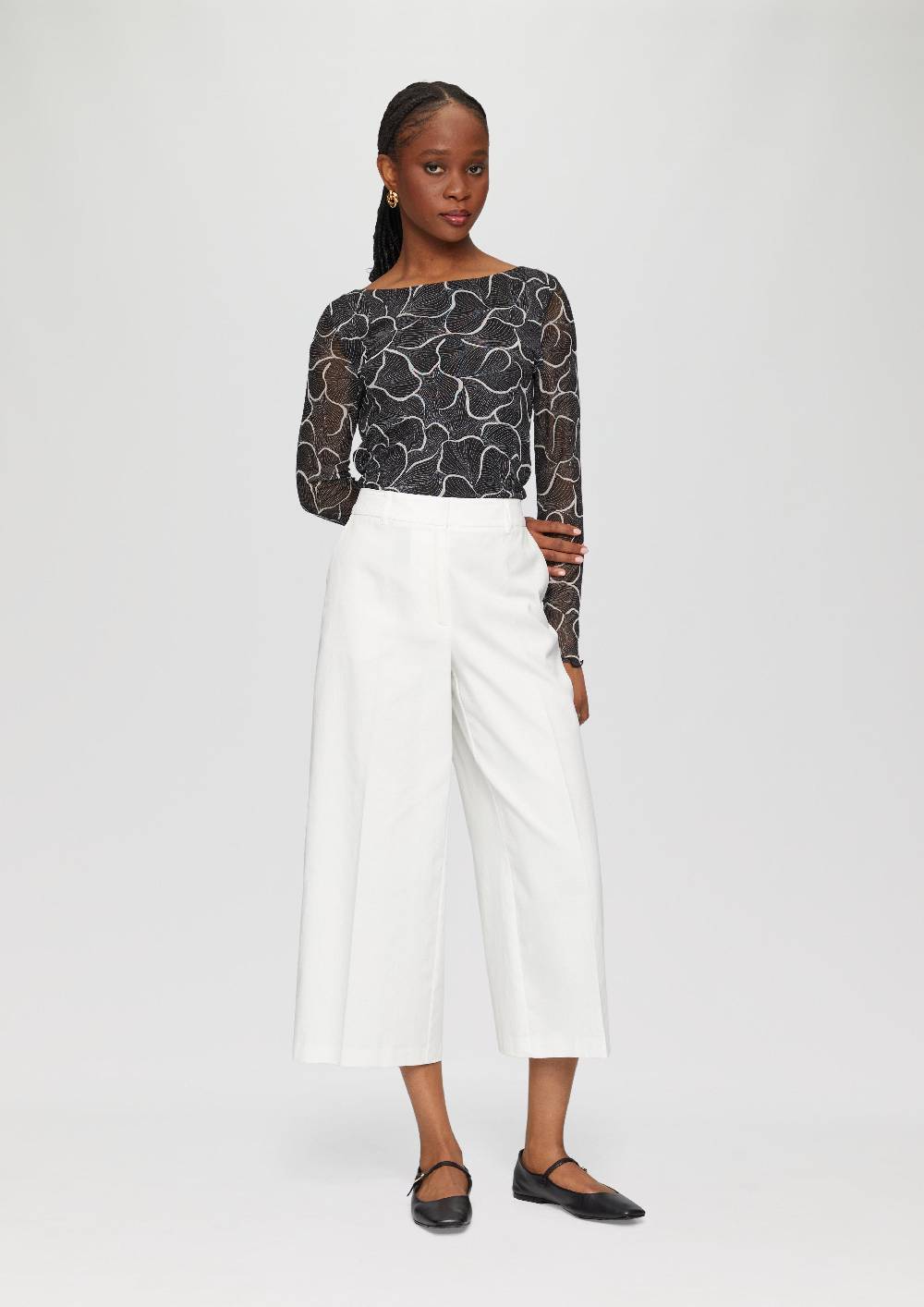 s.Oliver Mesh-Shirt mit U-Boot-Ausschnitt 50% Rabatt mit kostenlosem Versand