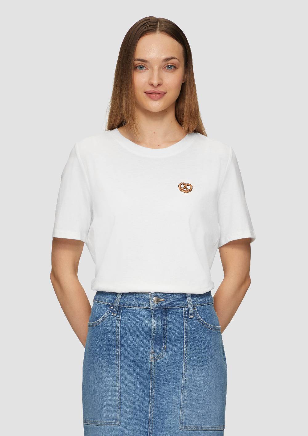 s.Oliver T-Shirt mit Frontprint und Glitzer-Detail Black Friday Preise