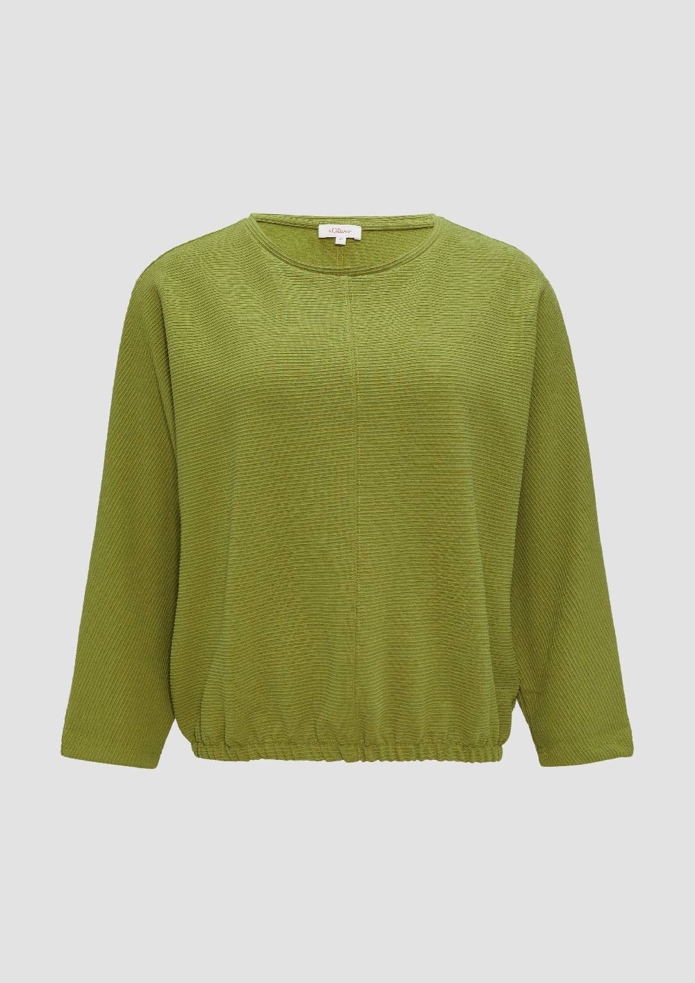 s.Oliver Strukturiertes Sweatshirt mit Fledermausarm im O-Shape Im Verkauf
